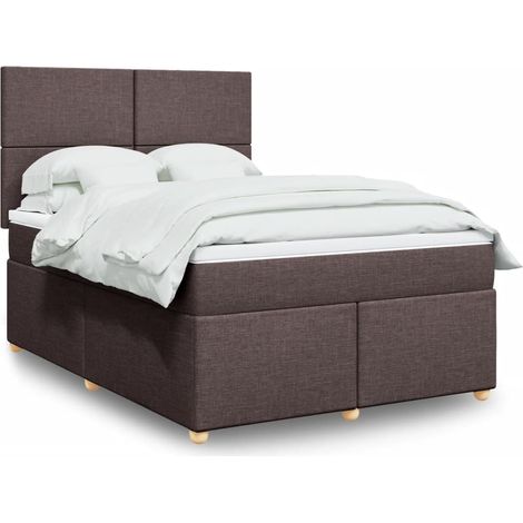 Boxspringbett mit Matratze Dunkelbraun 160x200 cm Stoff vidaXL (1/5)