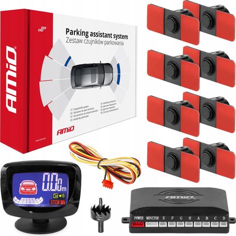 Kit sensori di parcheggio, sensori di retromarcia a LED GRAF, 8 sensori, interno nero (1/5)
