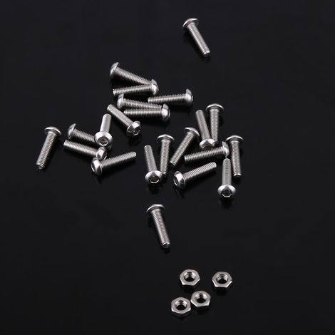 Kit 300 pièces vis à tête bombée six pans creux M3 en acier inoxydable avec écrous, assortiment de boulonnerie (1/5)