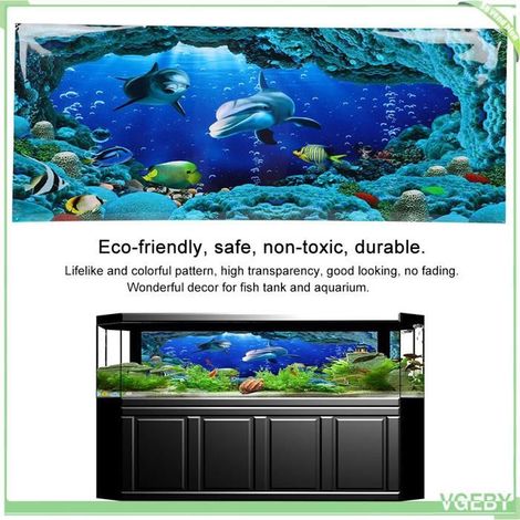 Autocollant pour aquarium - FAFEICY - Sea World - PVC étanche - Multicolore - Plusieurs tailles (jusqu'à 122x50 cm) (1/5)