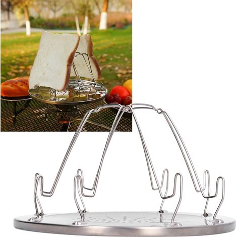 Grille-pain pliant en acier inoxydable pour camping, BBQ et pique-nique (1/5)