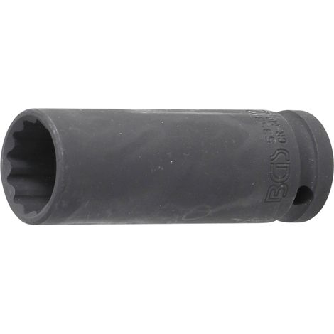Llaves de vaso impacto 12 caras, largo  entrada 12,5 mm (1/2")  21 mm (1/4)