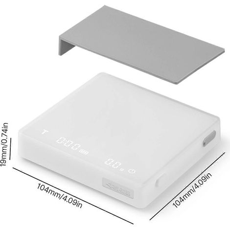 Balance à café miniature MHW-3BOMBER avec minuteur, précision 2 kg/0,1 g, 3 modes, rechargeable USB-C, portable. (1/4)