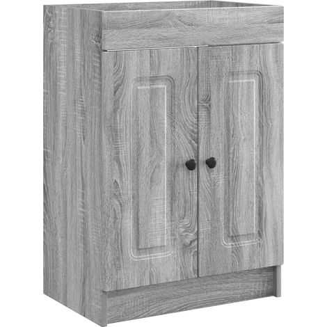 Bathroom under Sink Cabinet Grey Sonoma 56 x 37.5 x 81 cm vidaXL