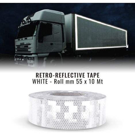 Nastri Rifrangenti Conspicuity Omologati Ece Onu 104, 55 mm x 10 mt - Colore: BIANCO