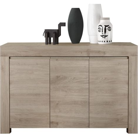 Buffet 3 Türen, Kollektion ZEFIR, Farbe helles Eichenholz, perfekt für Ihr Wohnzimmer