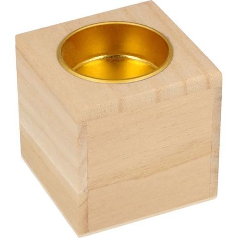 Bougeoirs - Artemio - 6 x 6 cm - Bois massif - 6 pièces - Décoration intérieure (1/2)