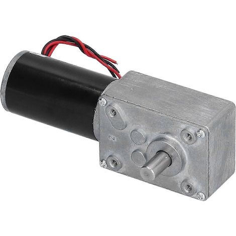 Moteur à engrenage à vis sans fin autobloquant, réducteur électrique en aluminium moulé 12V 80tr/min, turbine compacte pour mécanismes. (1/5)