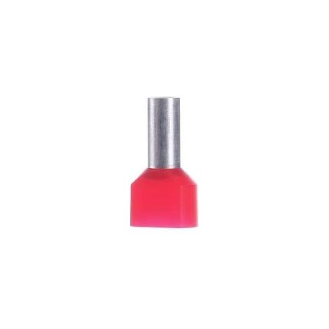 100 PIÈCE EMBOUT DOUBLE 2X10QMM ROUGE - EMBOUT DE CABLE ISOLÉ 10MM² ICIAE1014Z INTERCABLE 180748