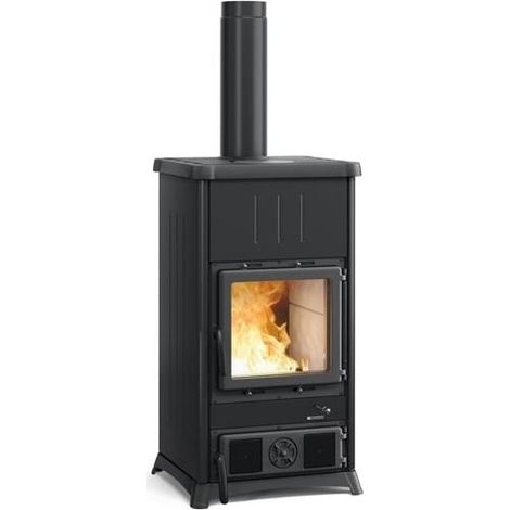 La Nordica Extraflame – Poêle à bois raccordable 11.8 kW – Rendement 85.6 % – Évacuation supérieure – Prise d'air externe – Dimensions L 559 x H 1035 x P 569 mm (1/4)