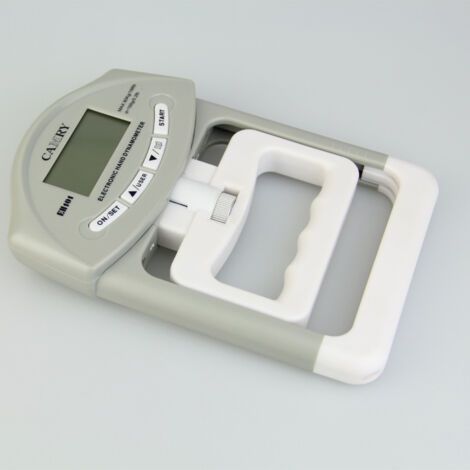 Dynamomètre à main numérique Mesureur de mesure de la force de la prise à capture automatique de la puissance de la poignée électronique, gris (1/5)