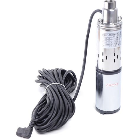 Pompe submersible solaire, 48 V DC, 280 W, pompe de puits submersible, hauteur de refoulement 40 à 60 m, débit 16 l/min, diamètre de sortie 25 mm pour le prélèvement d'eau et l'irrigation, etc (1/5)