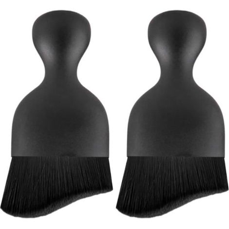 Lot de 2 brosses douces pour nettoyage intérieur de voiture, brosse pour enlever la poussière des joints, ouverture de sortie (noir (1/4)