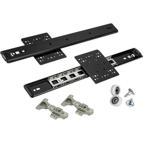 Kit de quincaillerie pour meuble TV avec 2 glissières porte 50 cm, et (1/5)