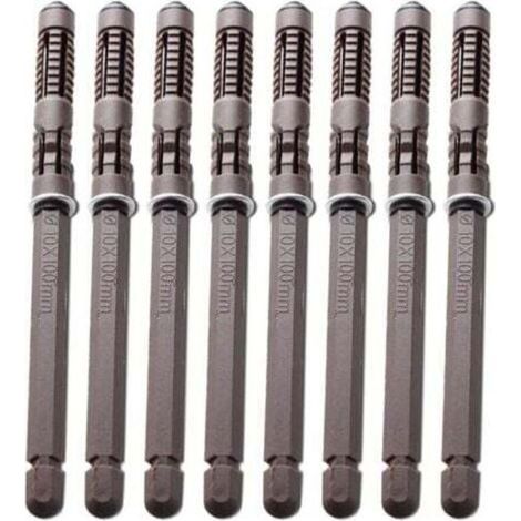 Lot de 8 supports d'étagères flottants en bois invisibles et durables avec vis - Pour le matériel réglable - Pour étagères (diamètre 10 x 100 mm) (1/4)