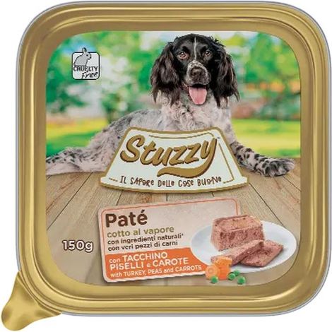 Stuzzy Dog Paté con Tacchino Piselli e Carote - Vaschetta 150 Gr -