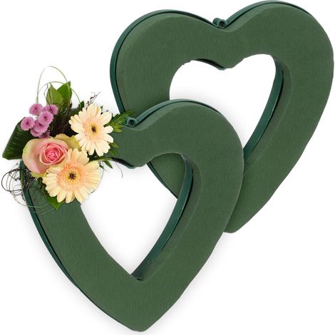 Juego de 2 corazones de espuma floral (1/5)