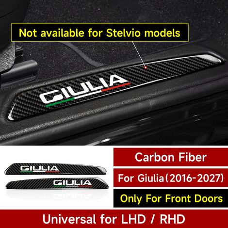 (noir) Convient pour Alfa Romeo Giulia 952 2016-2027, panneau de protection de seuil, autocollant intérieur en fibre de carbone, accessoires de garniture de porte de voiture.