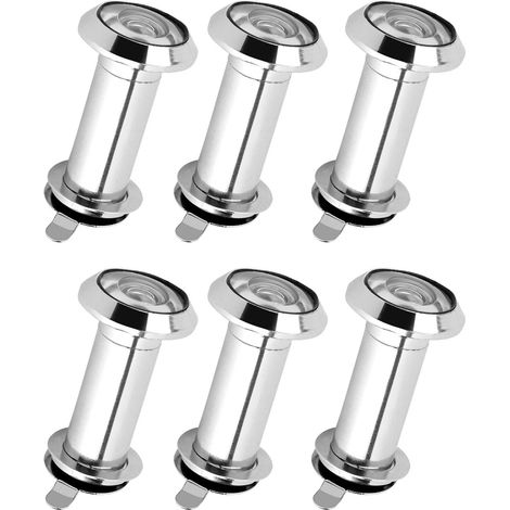 6er-Pack Türspione mit 220° Weitwinkel, 14 mm Öffnung, Diebstahlsicherung, verstellbar, mit Rückabdeckung (1/5)