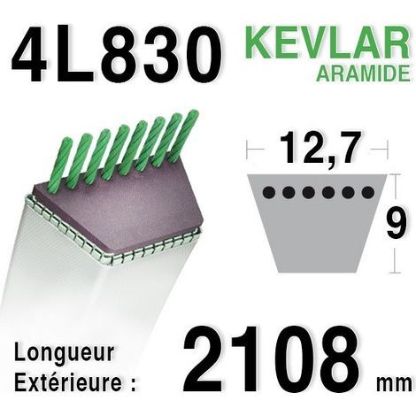 Courroie 4L830 – Accessoire adaptable pour tondeuse – Longueur 830mm – Compatible avec modèles AYP et Husqvarna