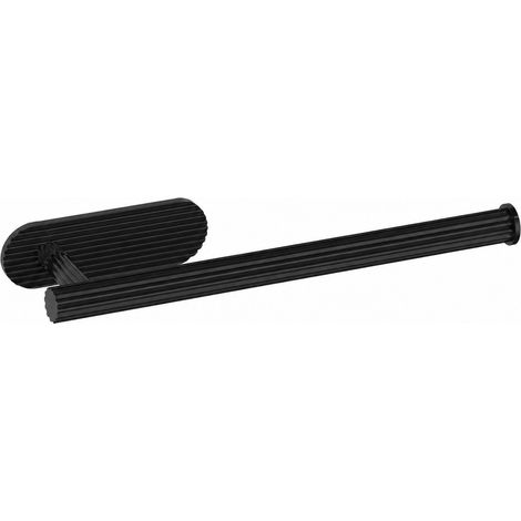 Porte-essuie-tout en acier inoxydable, sans perçage, pour placard, ABS, noir (1/5)