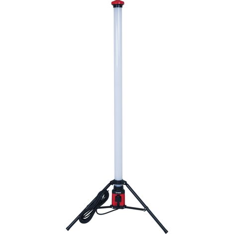 STIER LED Tower Baustrahler 360° 8280 Lumen 72W Strahler, 180cm Höhe, IP54-Schutz, mit Steckdose für externe Geräte, Baustellenlampe Arbeitsleuchte, Baulampe (1/5)