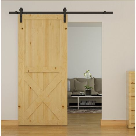 Kit binario per porta scorrevole 108x11.5x8 cm, portata 100 kg, accessori inclusi, acciaio al carbonio nero (1/5)