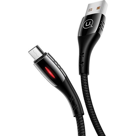 Cable MicroUSB USAMS de 1,2 m con carga rápida, color negro.