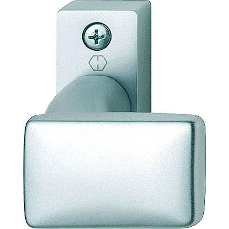 Bouton de porte sur rosace rectangulaire argent - HOPPE