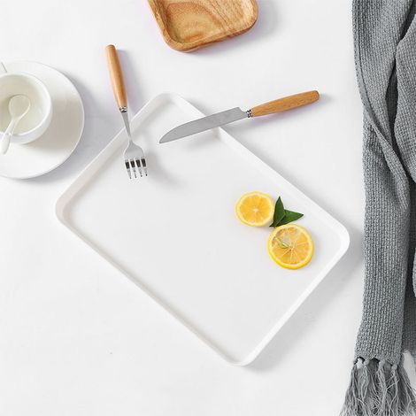 Assiette rectangulaire de style nordique, assiette à petit-déjeuner simple, assiette à thé, assiette à dîner, plateau à dessert (1/5)