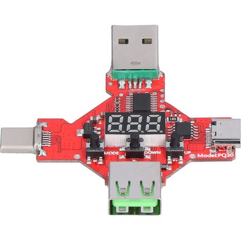 Multifunktionales USB-Leistungsmessgerät mit LCD-Bildschirm und Strom- und Spannungslastdetektor (1/5)