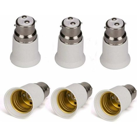 Set mit 6 B22-auf-E27-Glühlampenfassungadaptern – LED-Glühlampenadapter (1/5)