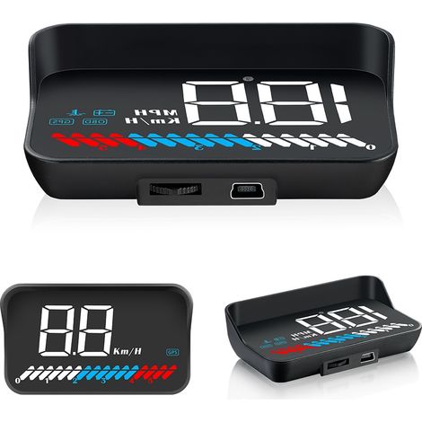 Affichage tête haute HUD M7 pour voiture, jauge intelligente OBD/GPS, vitesse de conduite, régime moteur, tension, température de l'eau, etc., fonctionne parfaitement pour toutes les voitures (1/5)