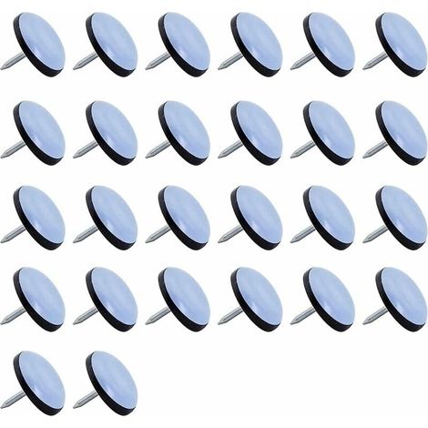 Patins en Téflon, 26 Pièces Patin Glisseur en Teflon Ø 22 mm Patins de Meubles en Téflon, Patins de Meubles Professionnels Patin Glisseur avec Clous, Patin Glisseurs pour Meuble et Chaises (1/5)