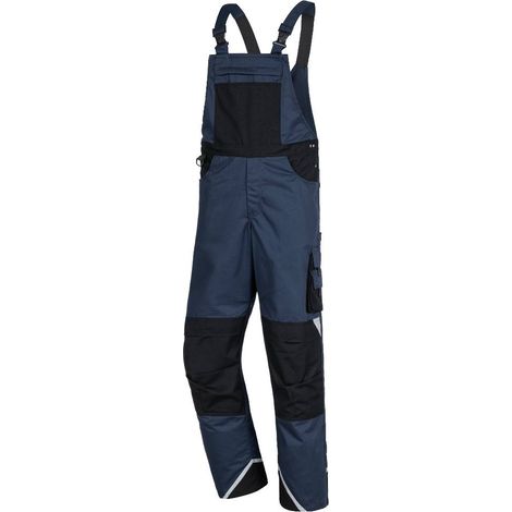 Latzhose Motion Tex Plus, marineblau/schwarz, 65%/35% PL/BW, Gr. 50 (1/2)