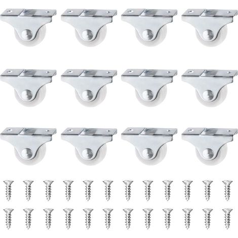 Roulettes Pour Meubles - 12 Pièces 25 mm - Roulettes Directionnelles À Billes - Pour Chariots Cabinet Table Bibliothèque - Avec 24 Vis M3 5 x 16