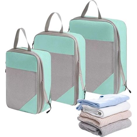 Kompressions-Packwürfel,wasserdichte Kompressions-Reisewürfel,tragbare Organizer für Kleiderschrank und Aufbewahrung,ideal für Flugzeug (1/5)
