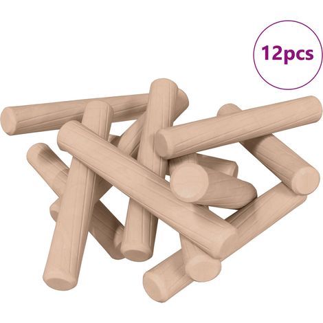 Chevilles en bois 12 pcs Marron Ø6 x 40 mm Bois massif