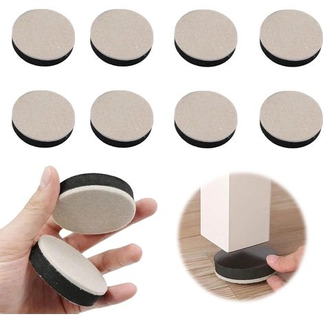Patins en feutre pour meubles, lot de 8, 1,3 cm d'épaisseur, auto-adhésifs et antidérapants, pour canapés, lits, tables (1/5)