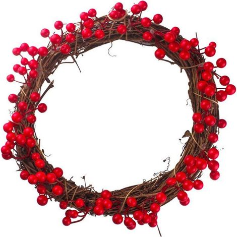 Guirlande De Baies Rouges - Guirlande Artificielle Real Touch Avec Branches De Vigne Naturelle - Pour Decoration De Noel Et Fete De Fin D Annee