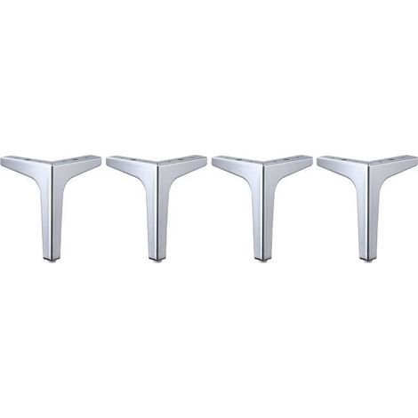 Metall-Sofabeine, Möbelersatzbeine, Sofafüße, robuste dreieckige Schrankfüße, 4er-Set, 10 cm, silberfarben (1/4)