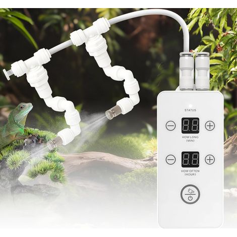 Système d'arrosage pour Terrarium Système de brumisation pour Reptiles avec minuteur et Buses orientables à 360° Humidificateur pour Terrarium idéal pour forêt Tropicale Amphibiens Reptiles Plantes (1/5)