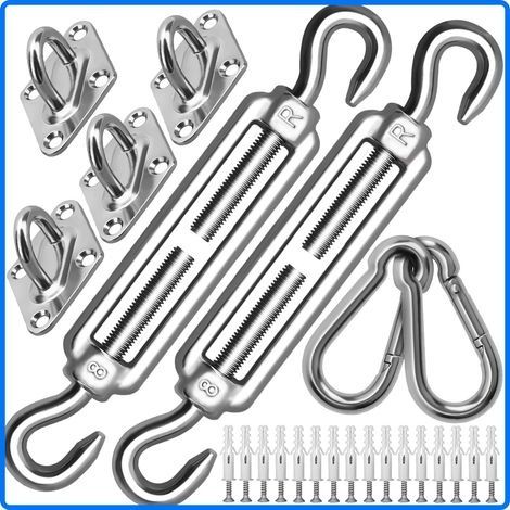 Kit de Fixation de Voile d'ombrage M8 très résistant, kit de Fixation pour auvent en Acier Inoxydable 304 pour Triangle et carré, kit d'accessoires (1/5)