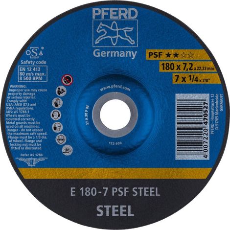 Disk Sbavatura Ps-Forte Per La Lavorazione Di Acciaio E Ghisa, Ø X Spessore. : 178 X 7.2 Mm Modello Bent, Velocità Massima. 8600 Giri / Min (1/3)