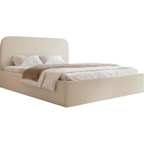 Selsey Sonvivo - Polsterbett 160x200 mit Bettkasten, Bouclé, hellbeige (1/5)