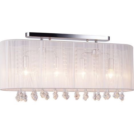 Italux Isla - Plafonnier encastré blanc 4 lumières avec abat-jour en matériau, E14 (1/3)