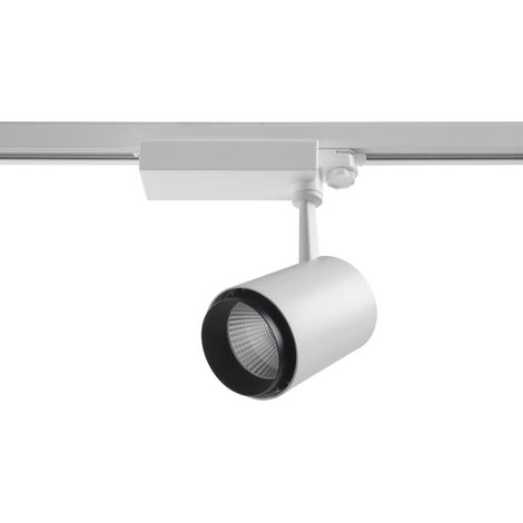 Projecteur rail tilt LIRA LED COB 26W 2400lm CRI80 4000K 25º Blanc