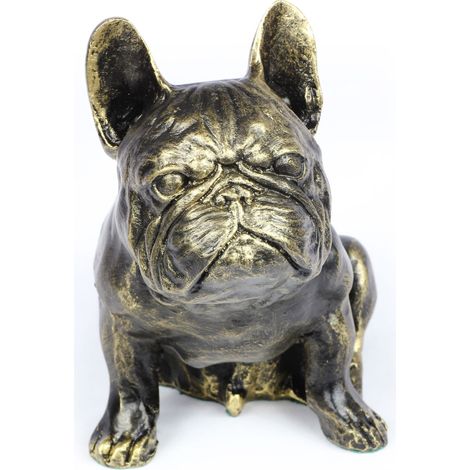 Bouledogue français I - Statuette de chien, chien assis sur un bureau, décoration pour le salon d'un amoureux des chiens par Art-Dog (1/5)