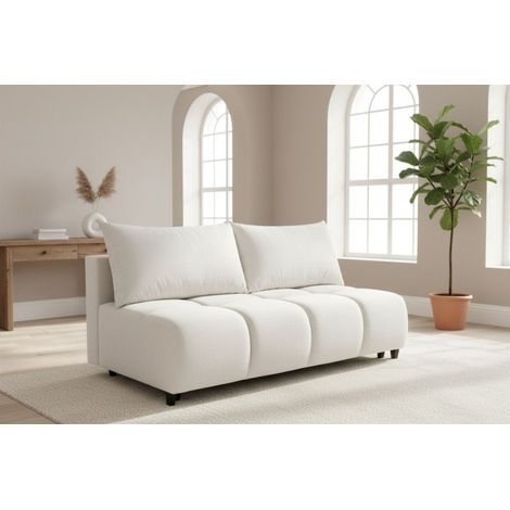 Sofa 3-Sitzer mit Schlaffunktion XENIO in Stoff Soft Weiß (1/5)