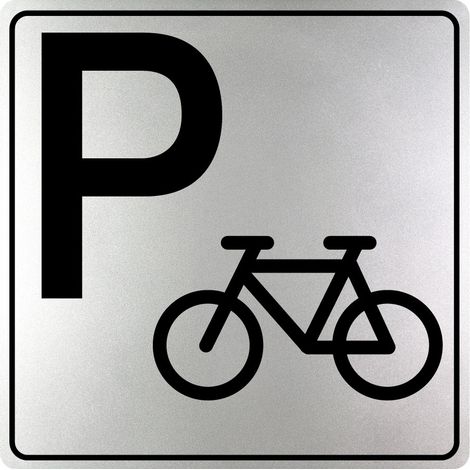 Plaque de porte Parking à vélos - Classique argent 90x90mm - 4330679 (1/2)